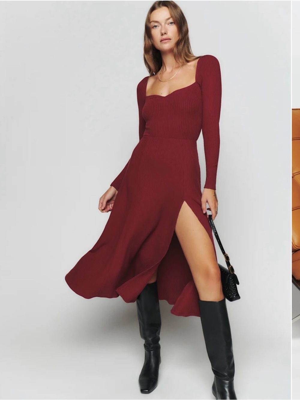 Reformation Banks Midi Dress